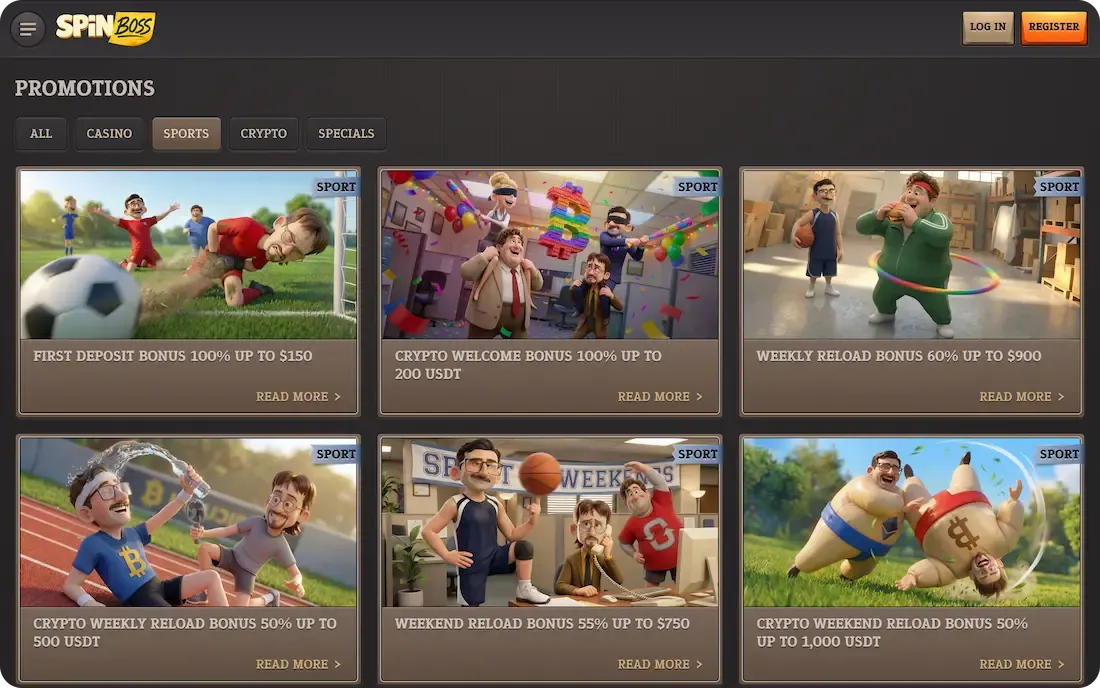 spinboss casino bonus sport