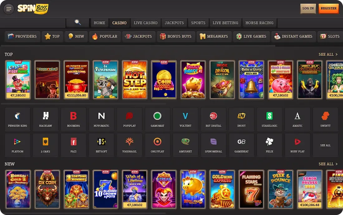 spinboss casino games